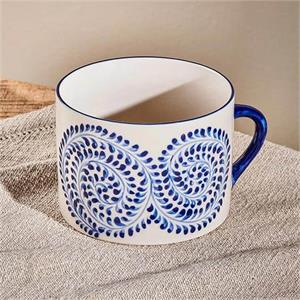 Nkuku Eshani Ceramic Mug Indigo Large